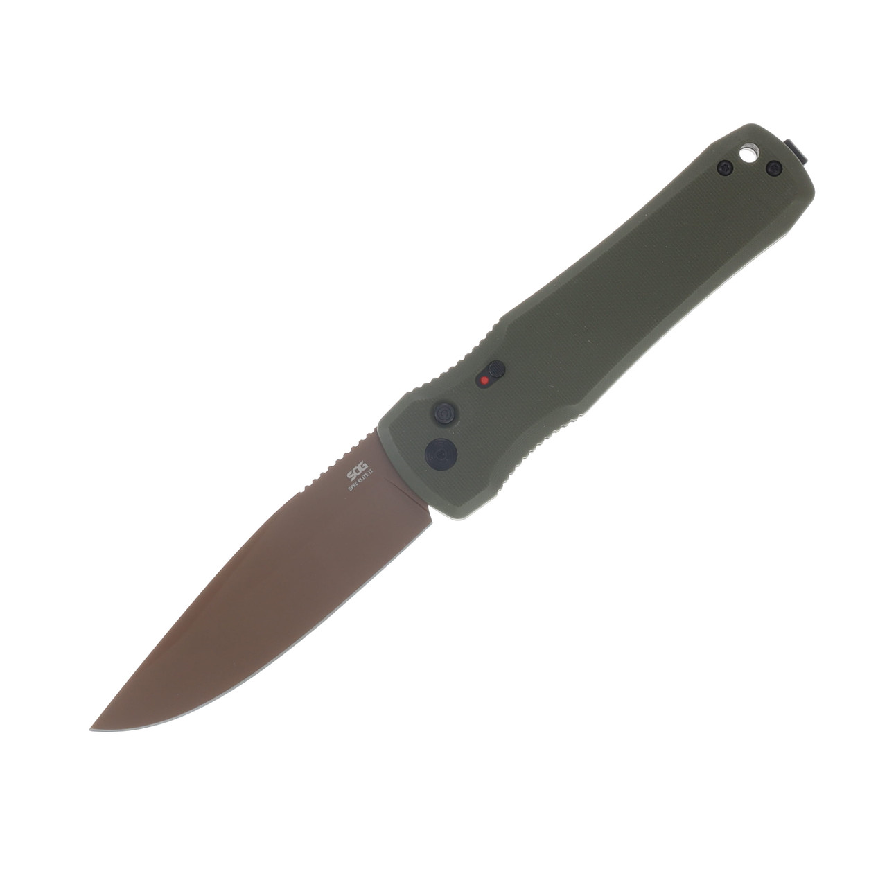 Sog SMKW Exclusive Auto Spec Elite 2 FDE G-10 Handle Black Blade AUSOG-SE-65