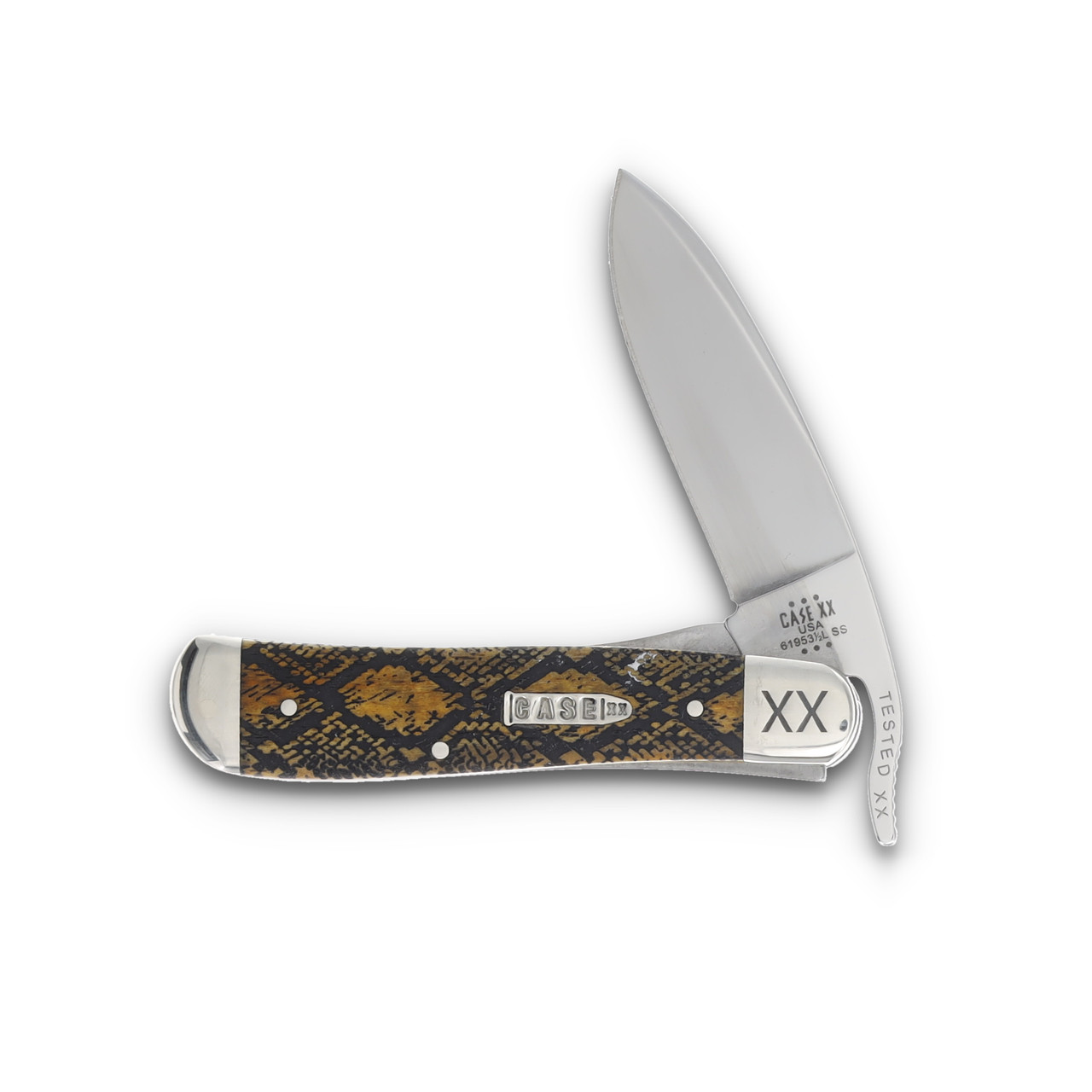 Case XX Smooth Antique Bone RussLock Snake Skin with Bullet Shield