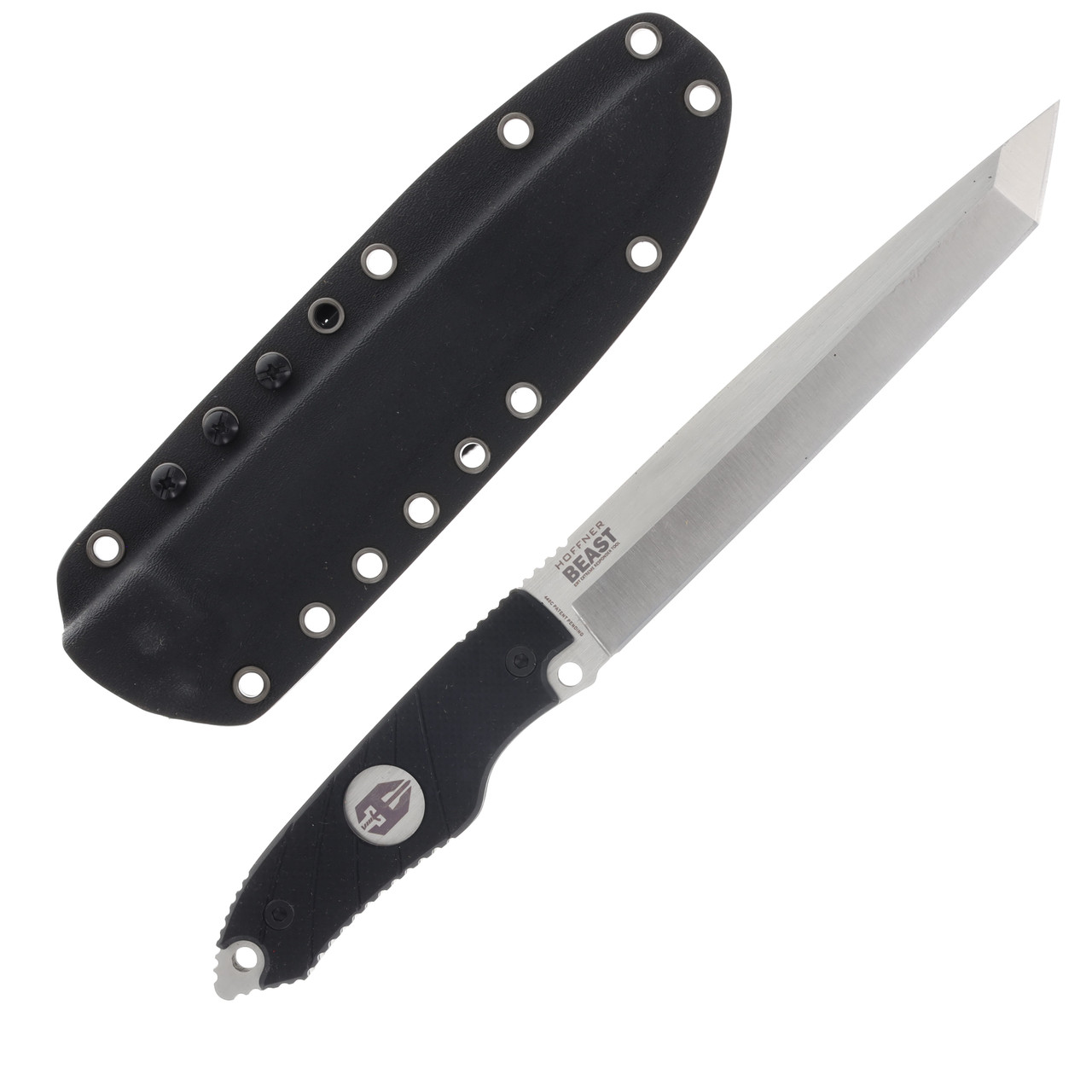 Hoffner Knives Beast Fixed Blade Knife Flatline 7in Plain Silver Tanto Hoffner Knives Beast Fixed Blade Knife Flatline 7in Plain Silver Tanto