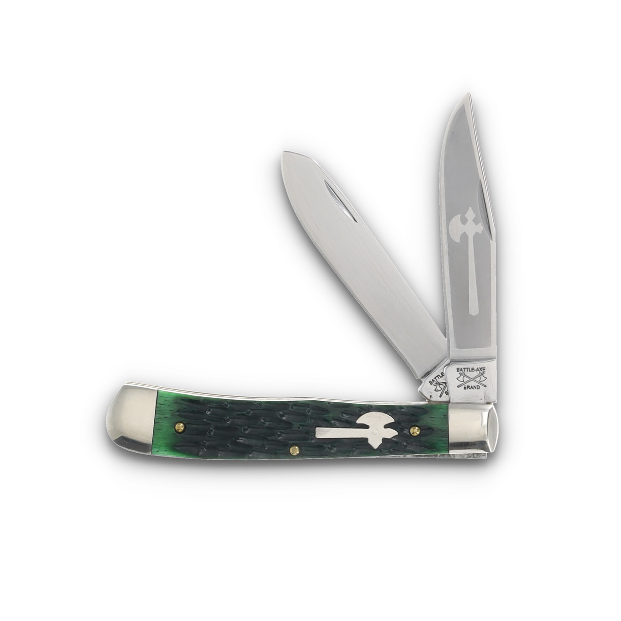 Battle Axe Brand Trapper Green Jigged Bone