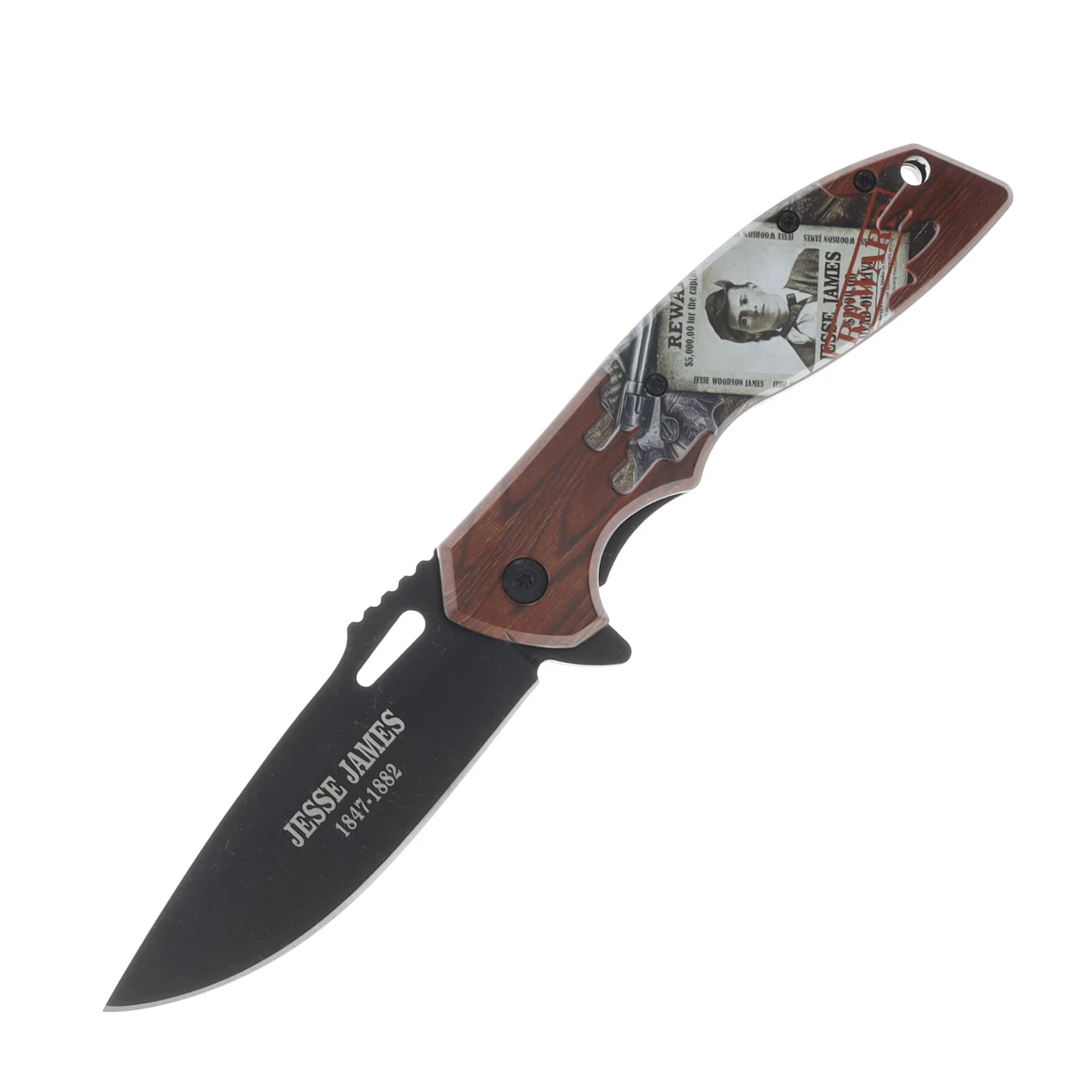 Sigma Impex Jesse James Folding Knife Red 3.5in Plain Black Drop Point SX1991JJ