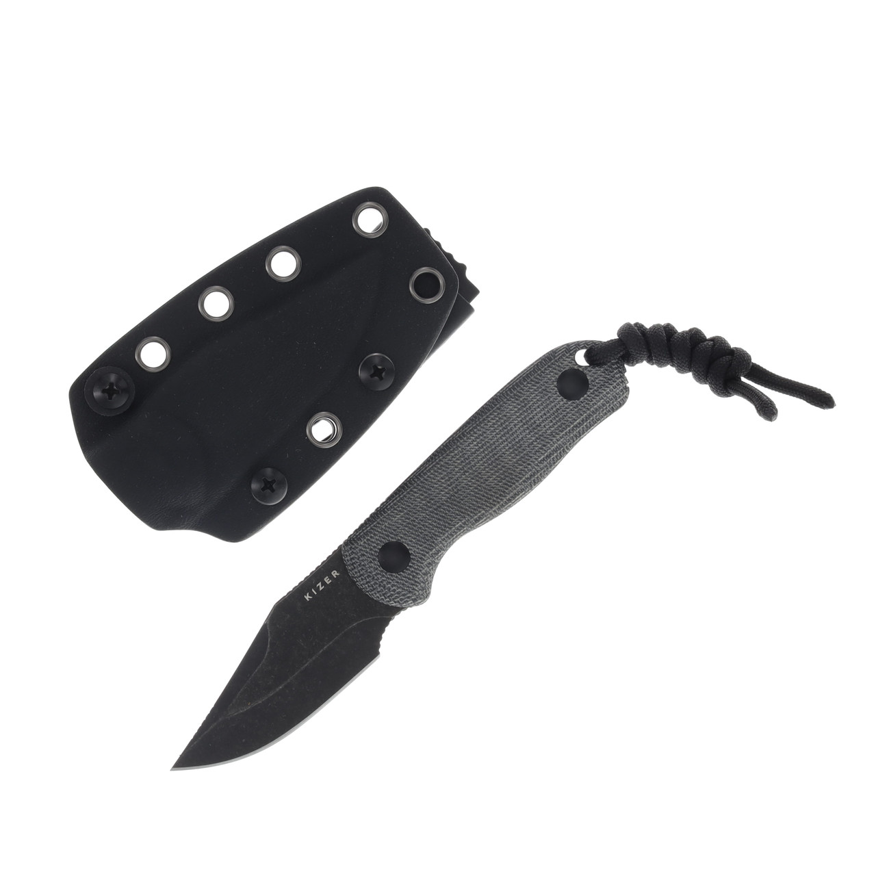 Kizer Drop Bear Fixed Blade Knife Gray 2.55in Plain Black Clip Point 1092A1