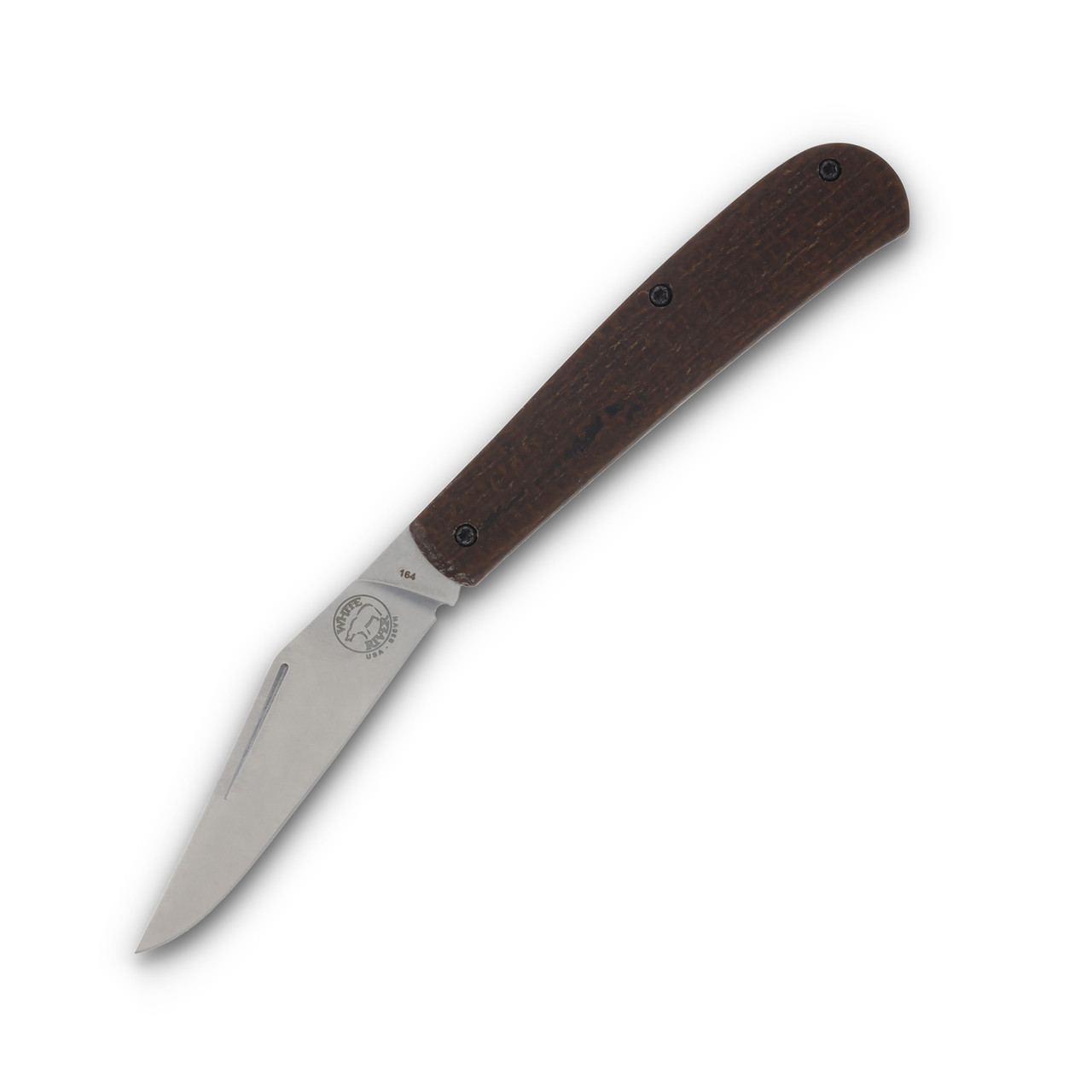 White River Trailhead Trapper Folding Knife Natural Burlap Micarta