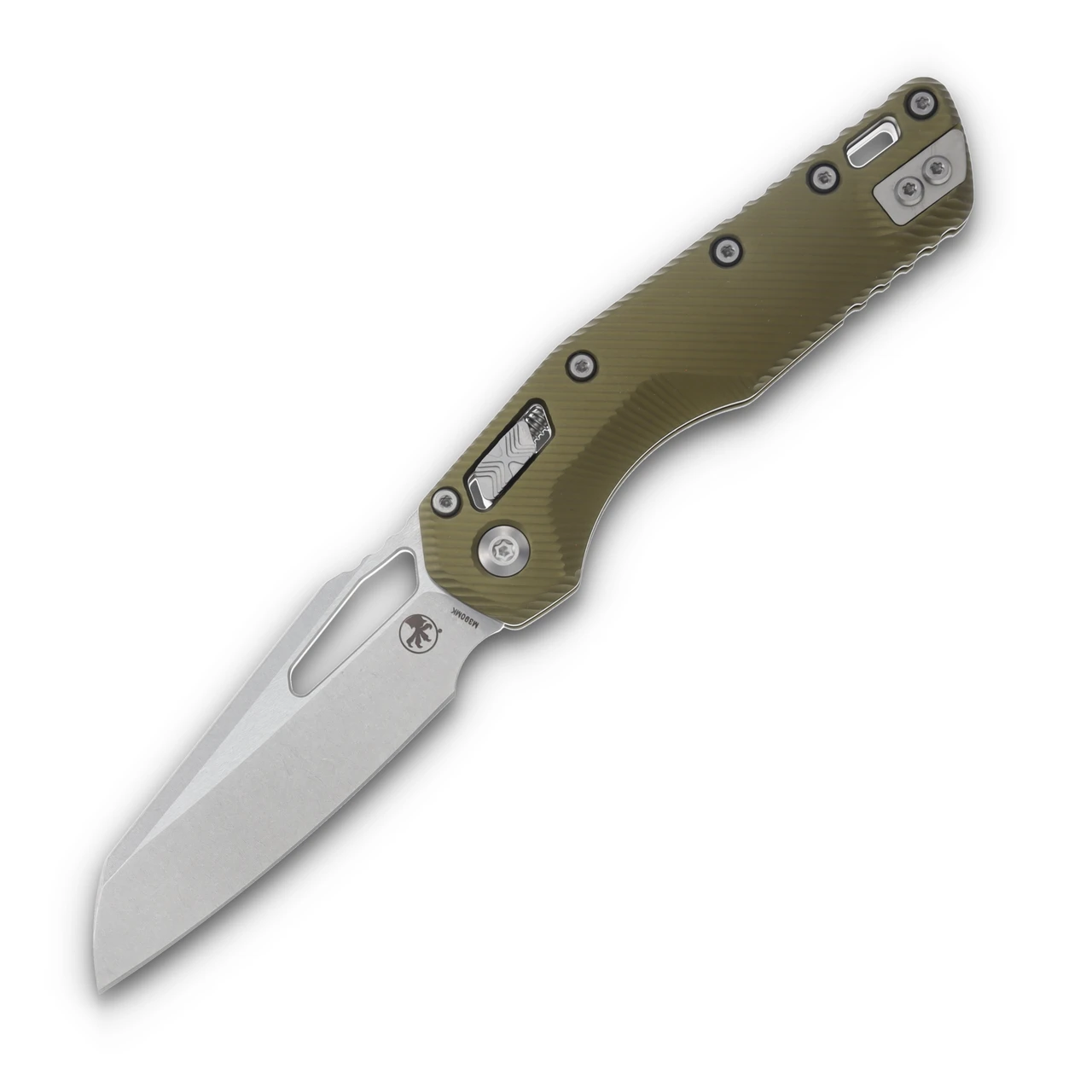 Microtech MSI Ram-Lok Fluted OD Green 3.88in Stonewash Sheepsfoot Blade