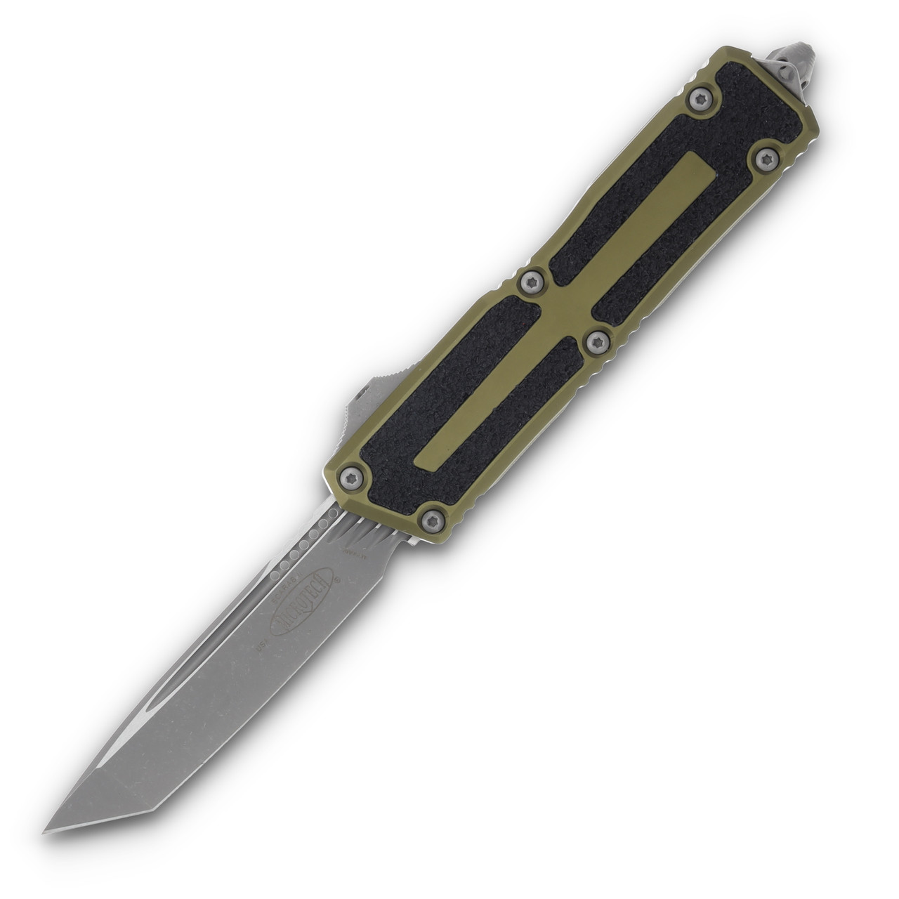 Microtech Scarab II Gen III OTF Knife OD Green 3.88in Apocalyptic Tanto AUMT127910APOD