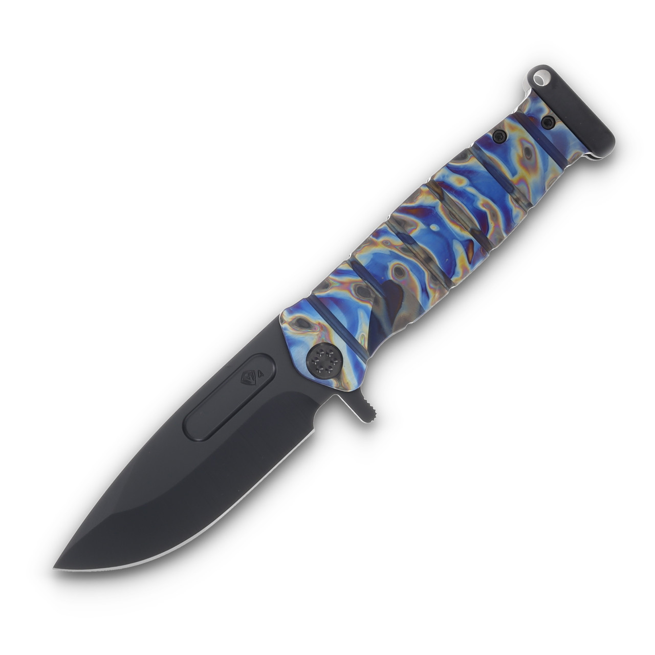Medford USMC FF Flamed Tsunami 4.25in Plain DLC Drop Point Black Hardware MK2044PQ-03PV-TPCF-PP