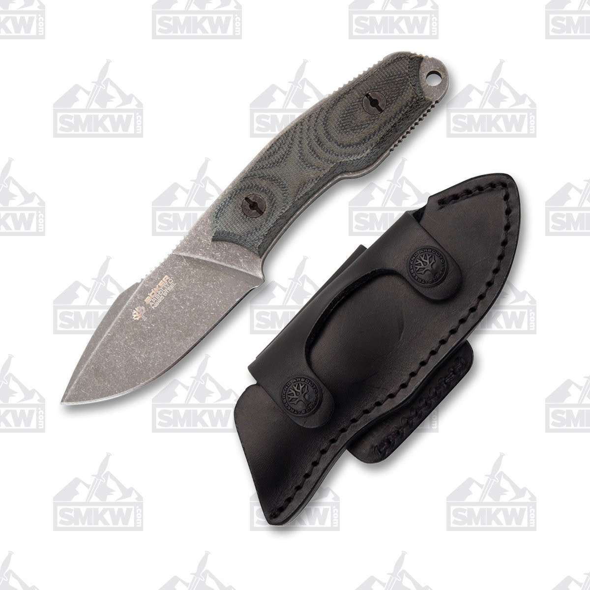 Boker Arbolito Fixed Blade Knife 2.95in Plain Edge El Heroe Micarta