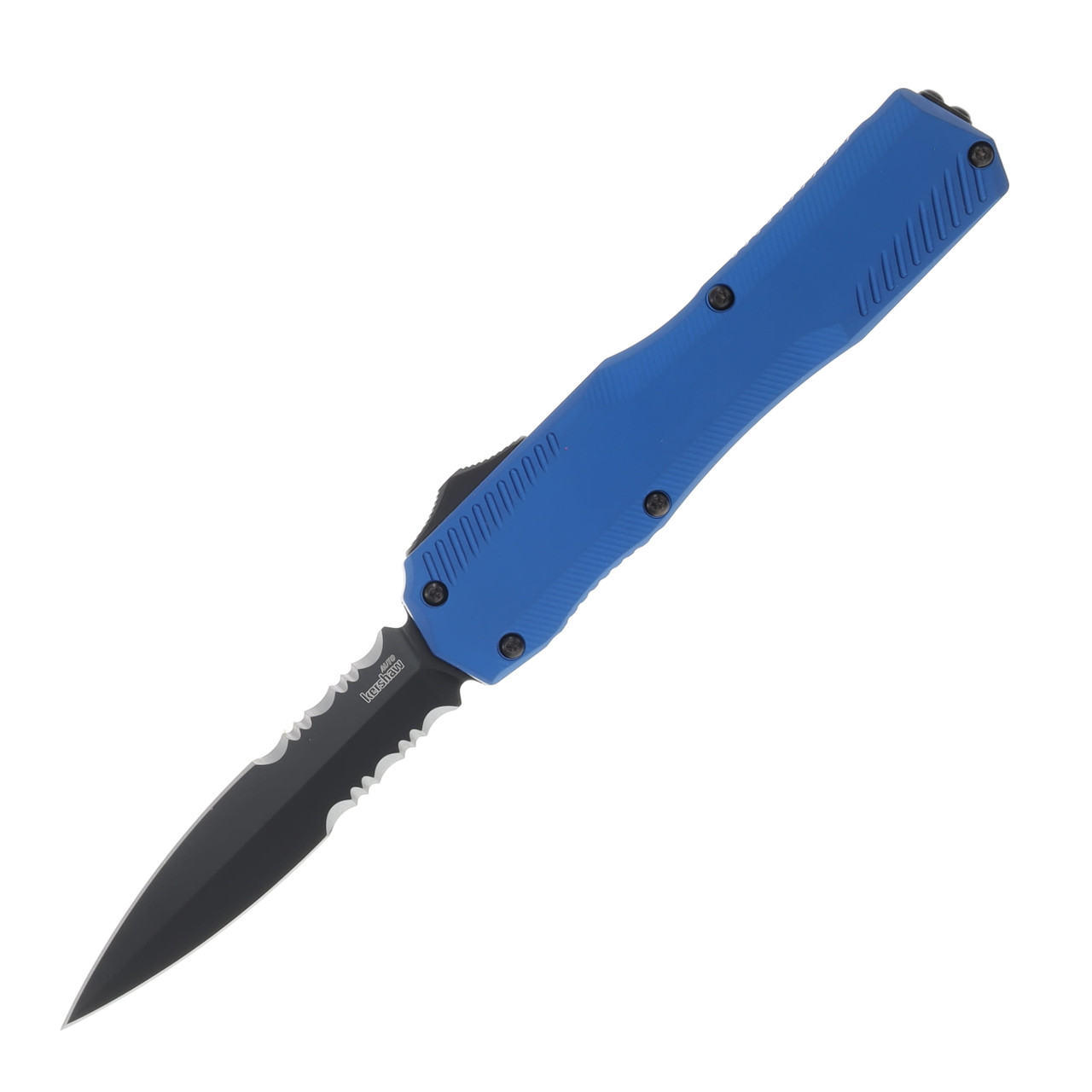 Kershaw Livewire OTF Auto Knife Blue 3.3in Black PVD D/E Dagger Blade AUKS9000DESTBLU