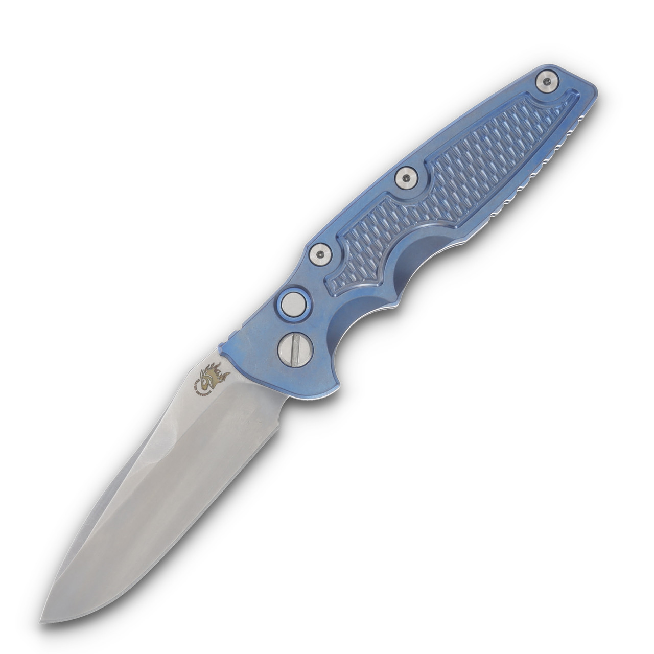 Hinderer Auto Eklipse Out the Side Automatic Knife Satin Spearpoint/Battle Blue KAEK35SPESWBBL