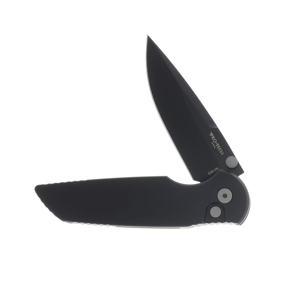 Pro Tech TR-3 Integrity Thumbstud Manual Solid Black Handle DLC