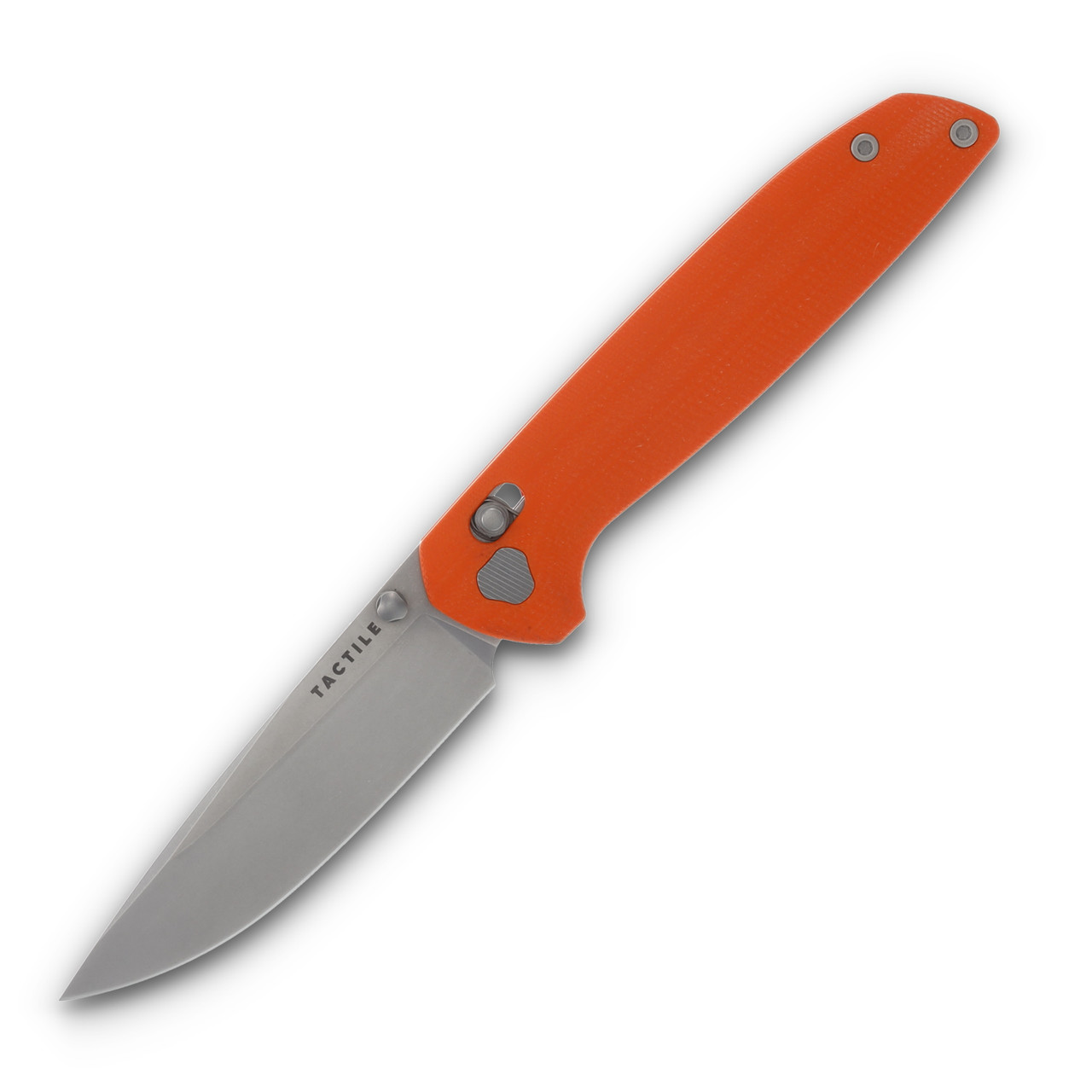 Tactile Maverick Folding Knife Orange 3.5in Plain Stonewash Drop Point 20-MV-MC01-GXOJ