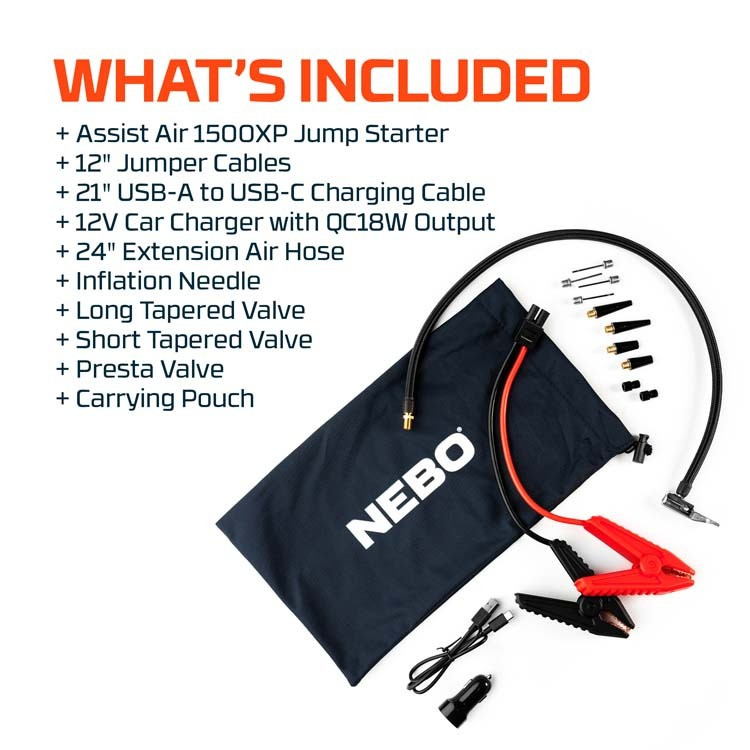 NEBO Assist Air 1500XP Jump Starter & Air Compressor NEB-JMP-0005