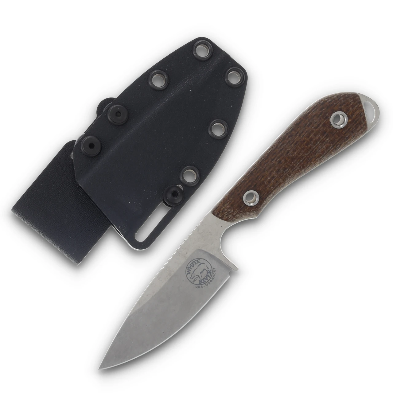 White River M1 Caper, Natural Burlap Micarta, Magnacut WRM1-BNA-MAG