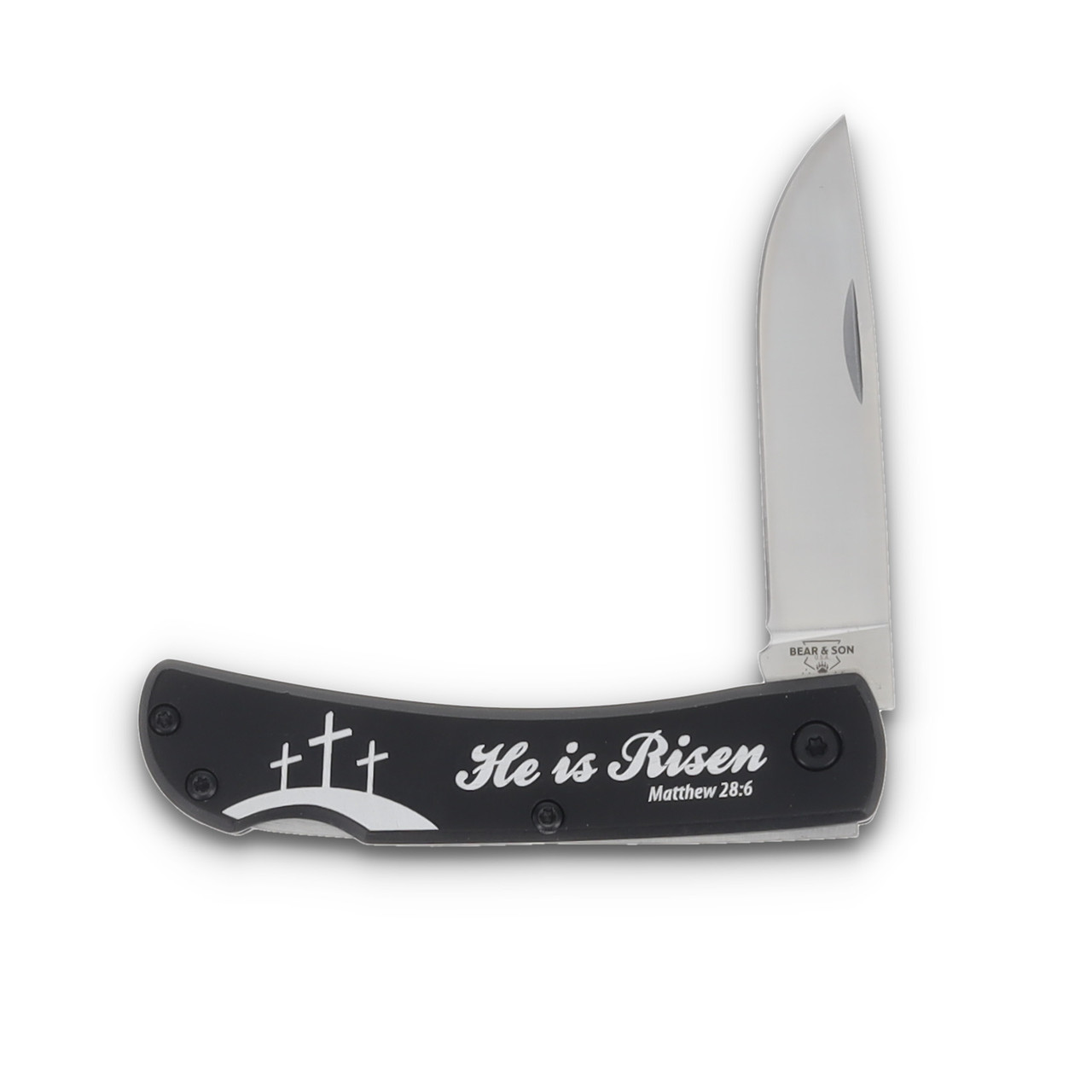 Bear & Son Small Locking Farmhand Black Handle Easter Scene