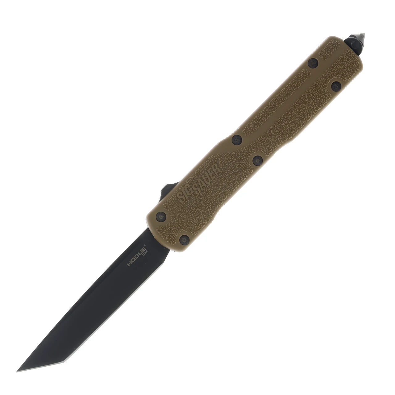 Hogue Sig Counterstrike OTF Auto 3.35Inch Tanto 20CV Black Finish M17 Coyote Tan Aluminum AUHG36961