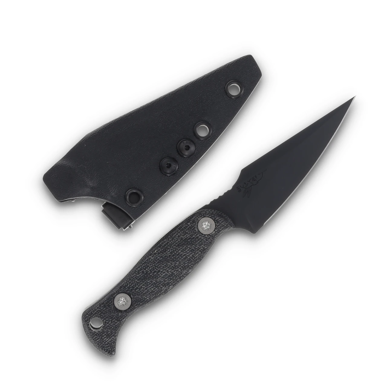 Half Face Blades Gula Gula 3.1 Inch Plain Armor Black Wharncliffe with Sheath 1