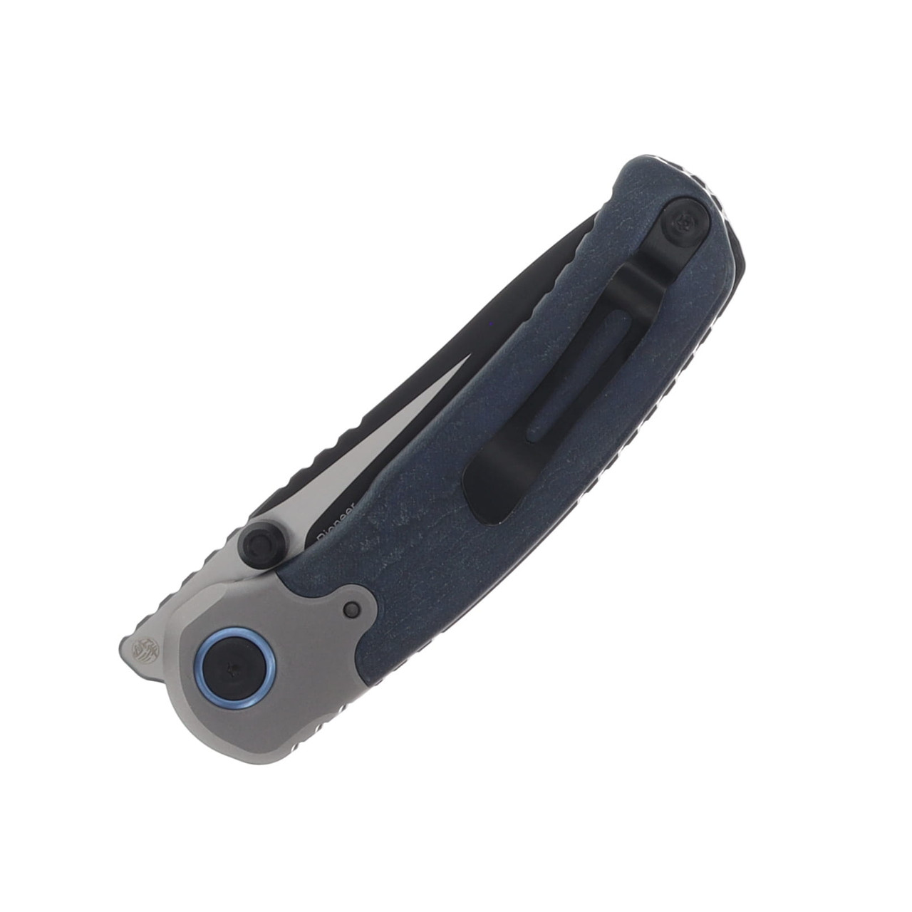 Kizer Pioneer L.F Design Blue Canyon Solid 3.2in Plain Dual Drop Point