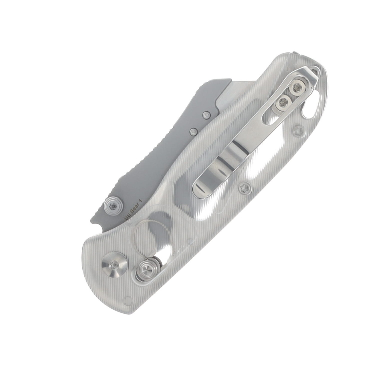 Kizer Drop Bear Utility Azo Design Clear 2.74 Inch Plain Satin Utility