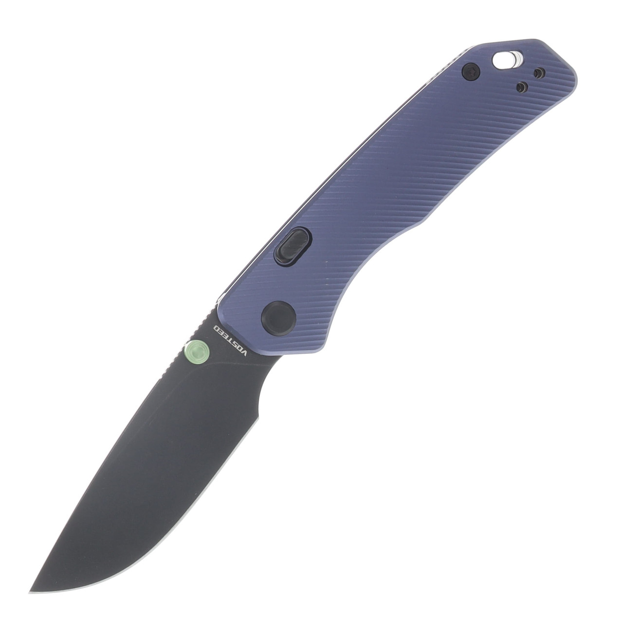 Vosteed Marten Button Lock Knife Purple 2.98in Black SW Drop Point A1603