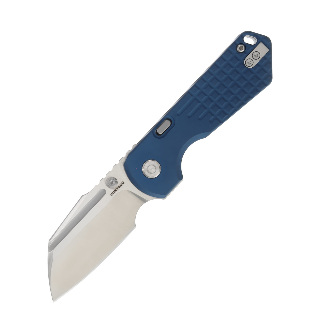 Vosteed Hedgehog Folding Knife Blue 2.99in Plain Bead Blast Sheepsfoot A1306