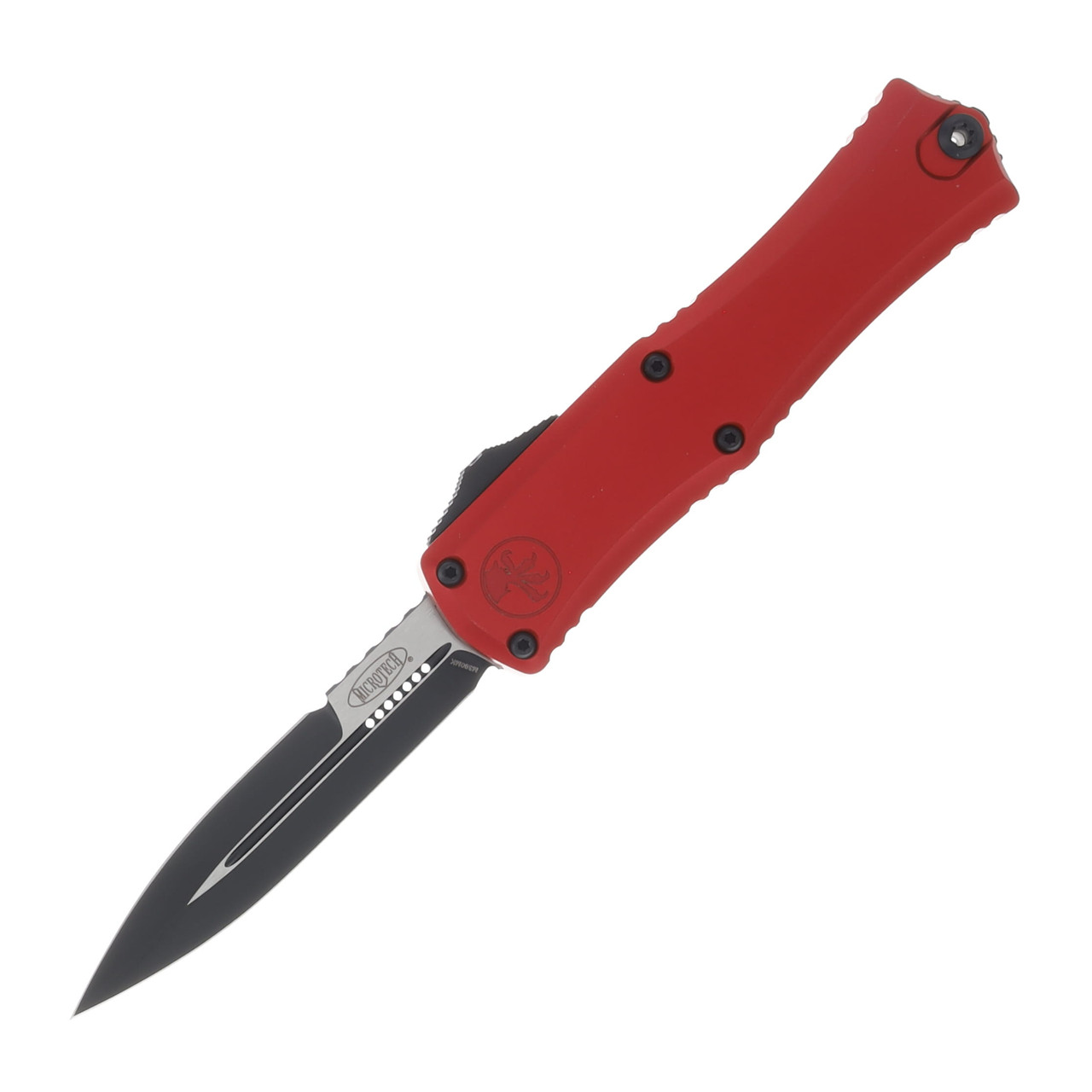 Microtech Hera II Mini OTF Bayonet Auto Knife Red 3in Plain Black Blade AUMT1701M1RD
