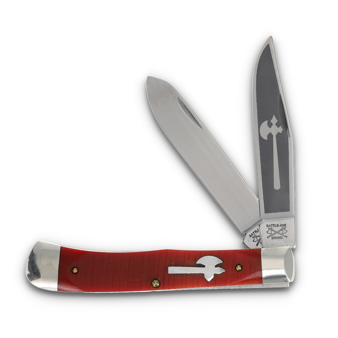 Battle Axe Brand Trapper Robeson Red Sawcut Jigged Bone 1-of-50 CC5219RSCB
