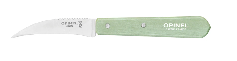 Opinel No. 114 Vegetable Knife Sage Green 2.75in Plain Hawkbill Blade