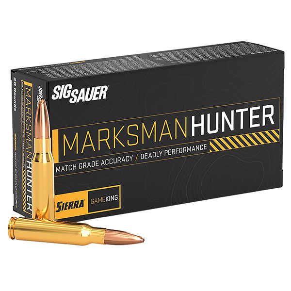 SIG Sauer Marksman Hunter 300 Winchester Rifle Ammunition 20 Rounds Brass Centerfire 165 Grain Sierra GameKing Hollow Point BT