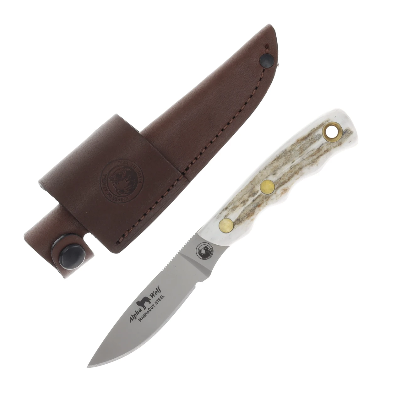 KOA Knives of Alaska Alpha Wolf Fixed Blade Knife MagnaCut/Stag KOA00332FG