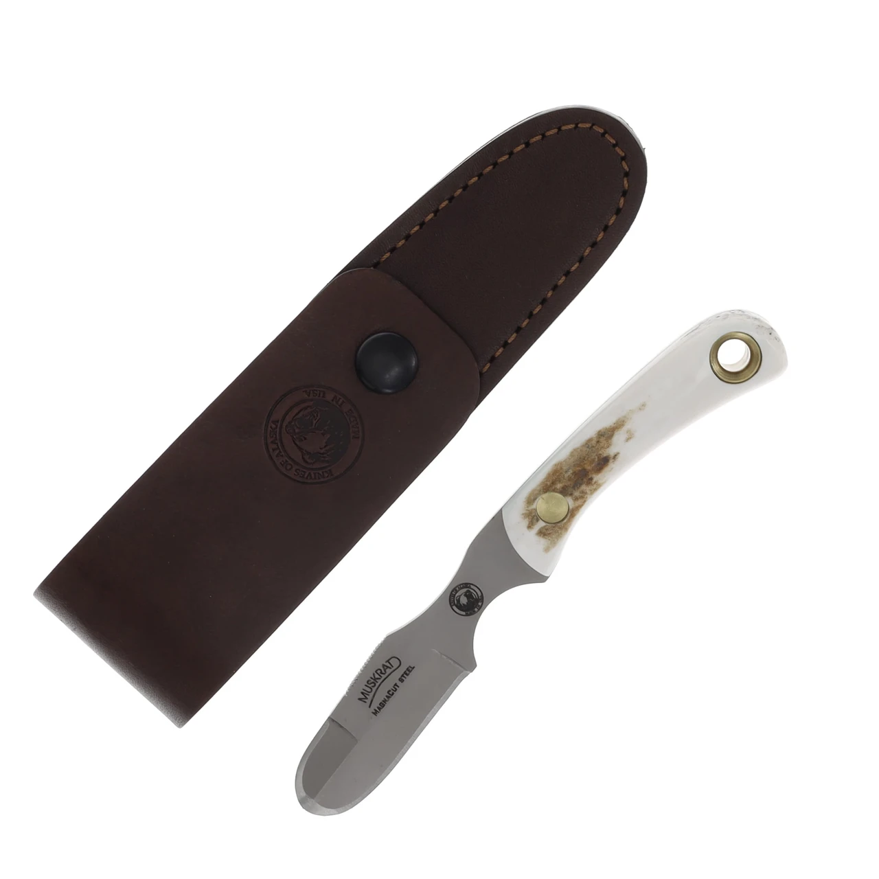 Knives of Alaska Muskrat Fixed Knife Stag Handle MagnaCut Blade KOA00056FG