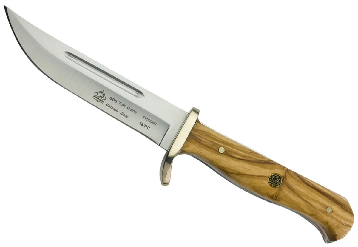 Puma SGB Trail Guide Fixed Blade Knife Olive Wood PKC6116382V
