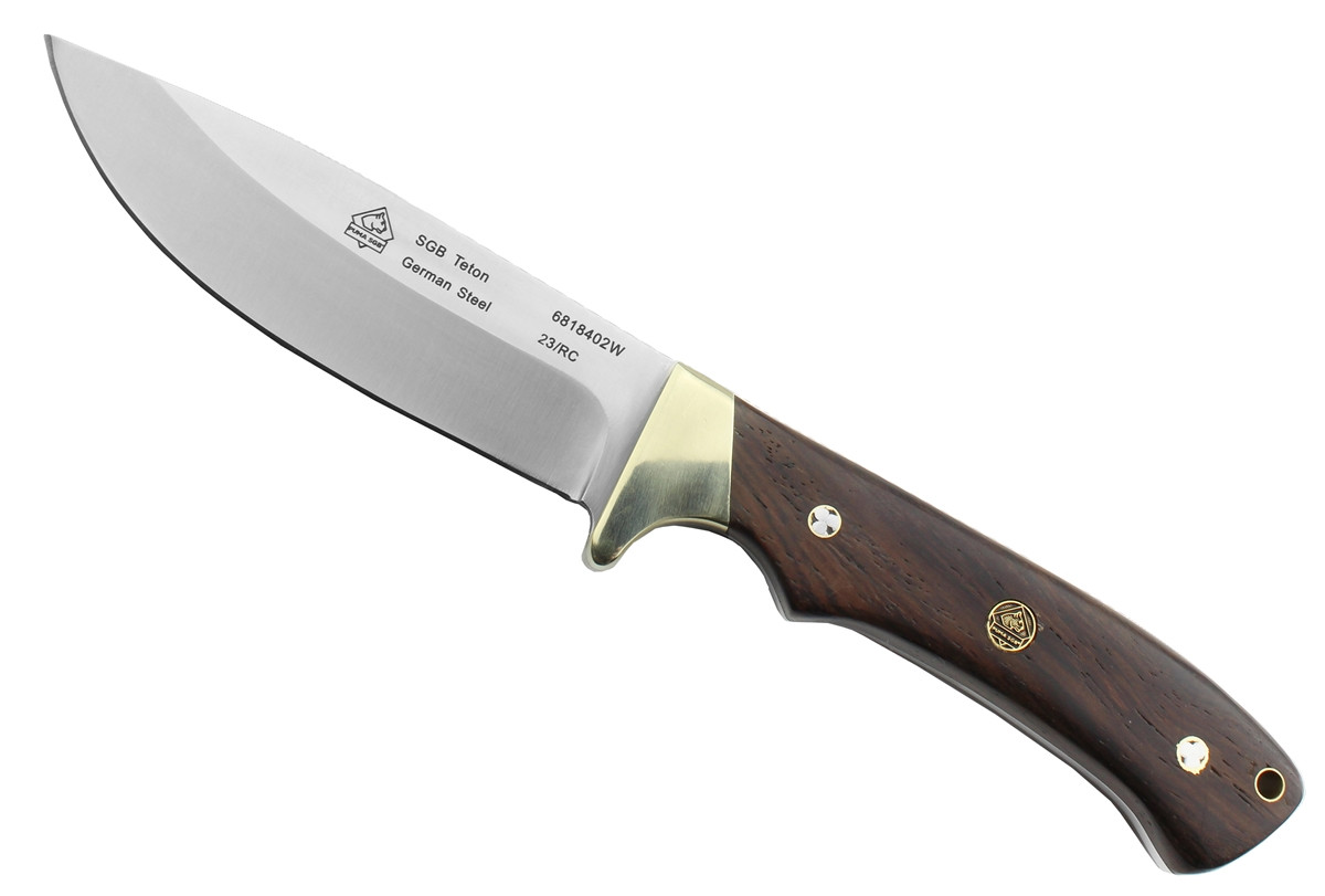 Puma SGB Teton Jacaranda Wood Hunting Knife 4.7in Satin Drop Point
