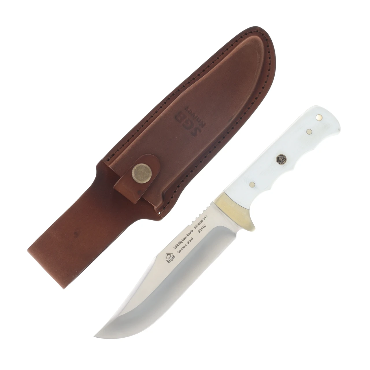 Puma SGB Big Bear Bowie White G10 Hunting Knife 5.5in Clip Point PKC6818800G1T