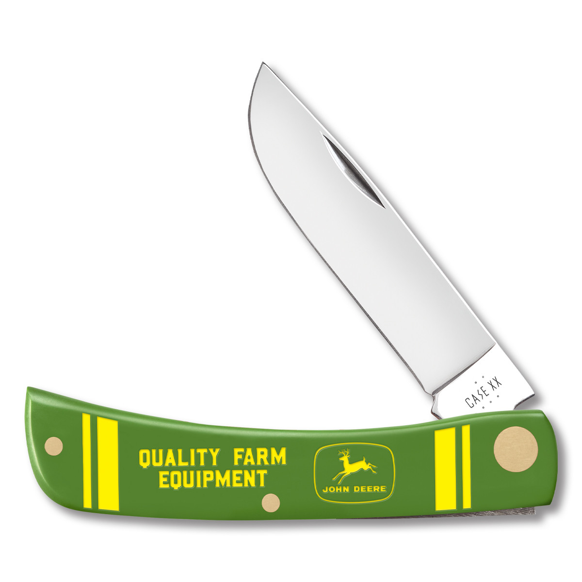 Case XX John Deere Green Smooth Synthetic Sod Buster Jr Folding