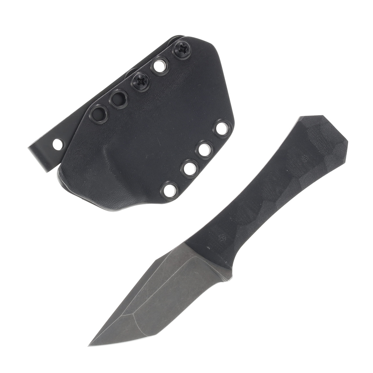 Auxillary Mfg. Coffin Tanto Black Textured G-10 Handle AMCOFFINTANTO-G10-BLK