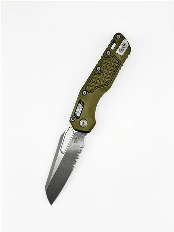 Microtech MSI Ram-Lok Frag OD Green G-10 3.88in Part Serr Apocalyptic Blade
