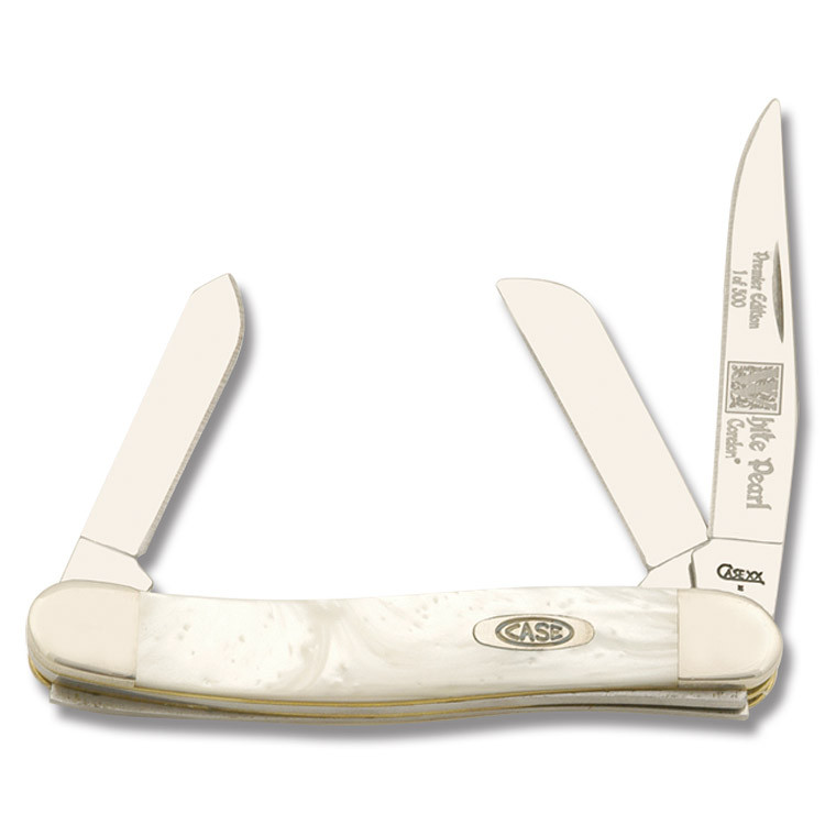 Case White Pearl Corelon Medium Stockman Folding Knife CA9318WP