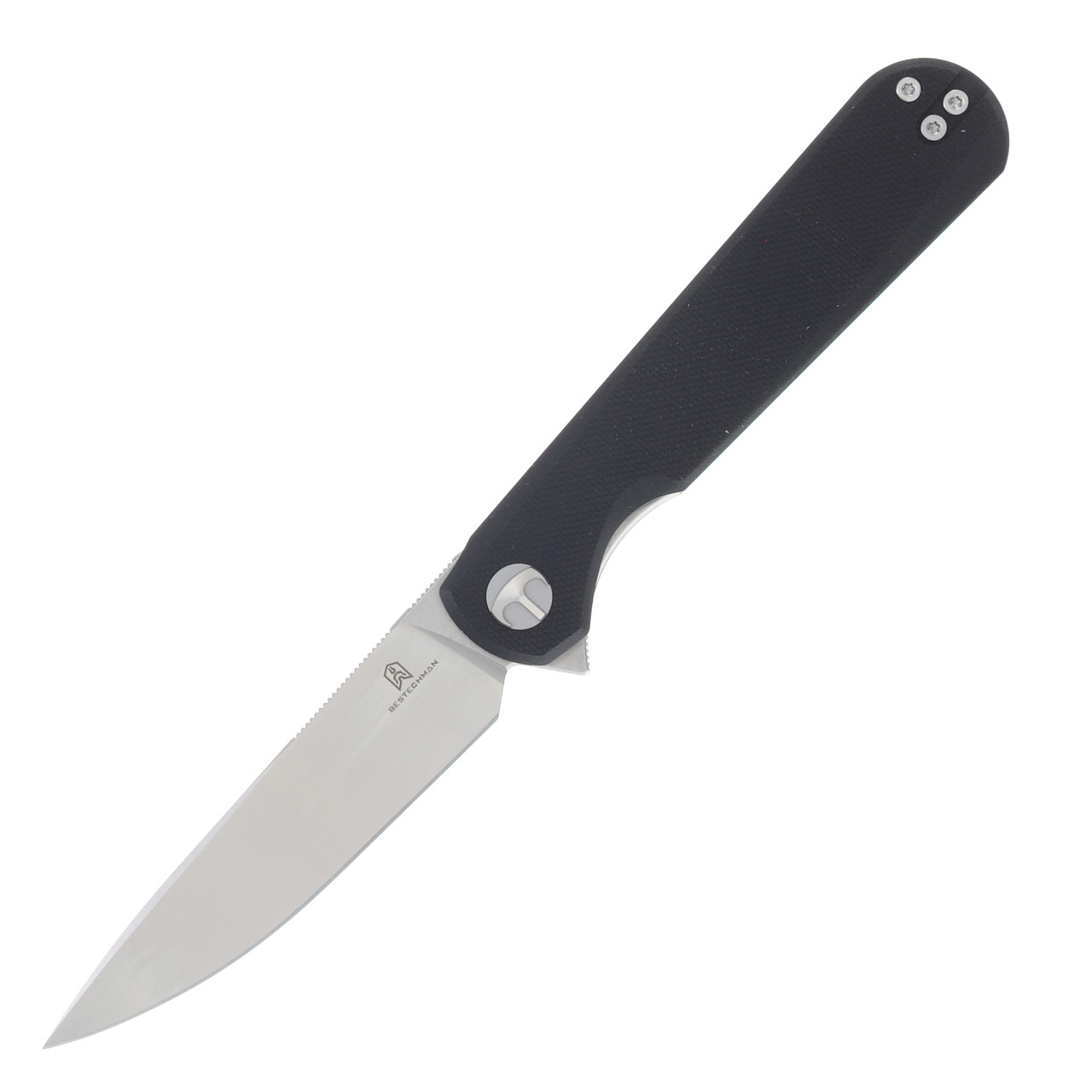 Bestech Knives Bestchman Flick Folding Knife Black G-10 3.49 Inch Satin D2 BMK13A