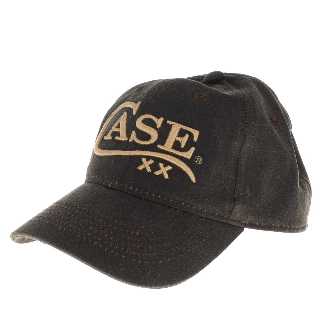 Case XX Logo Dark Brown Waxed Twill Baseball Cap SMKW272025