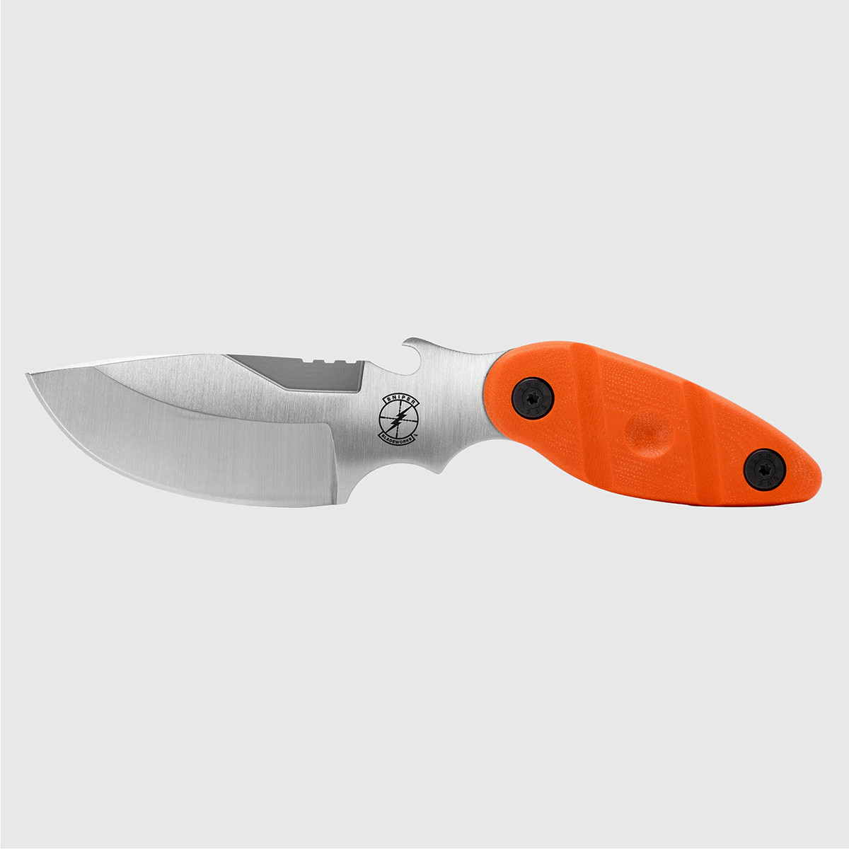 Sniper Bladeworks Utility Skinner Fixed Blade Knife Satin SUJ2/Orange G-10 SKINNERORGSAT