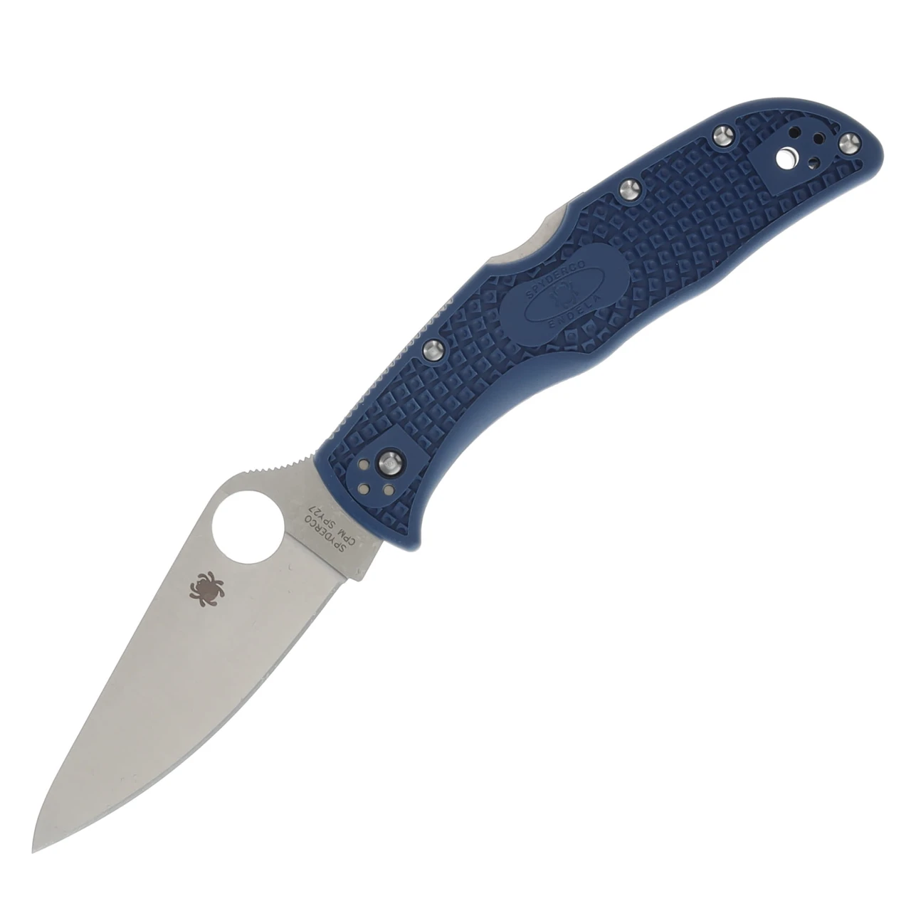 Spyderco Endela Lightweight Cobalt Blue 3.41in Plain Satin Clip Point SPC243PCBL