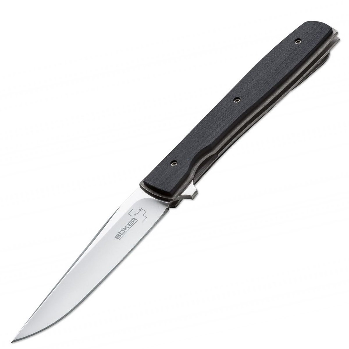Boker Plus Urban Trapper Folding Knife 3.43in Plain Satin Drop Point Open
