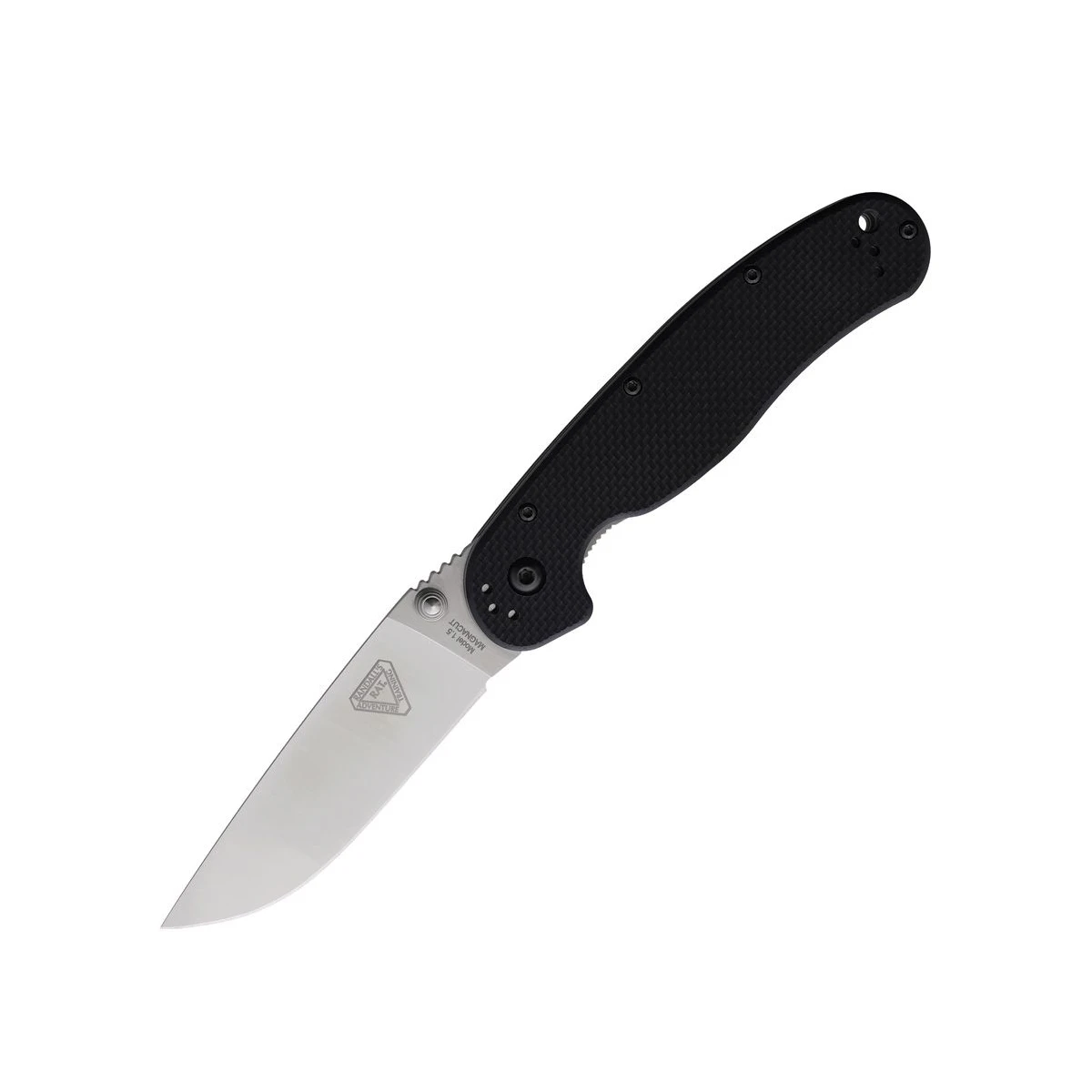 Ontario Knife Co  RAT 1.5 LINERLOCK SATIN FINISH MAGNACUT BLADE BLACK G10 HANDLE ON8880