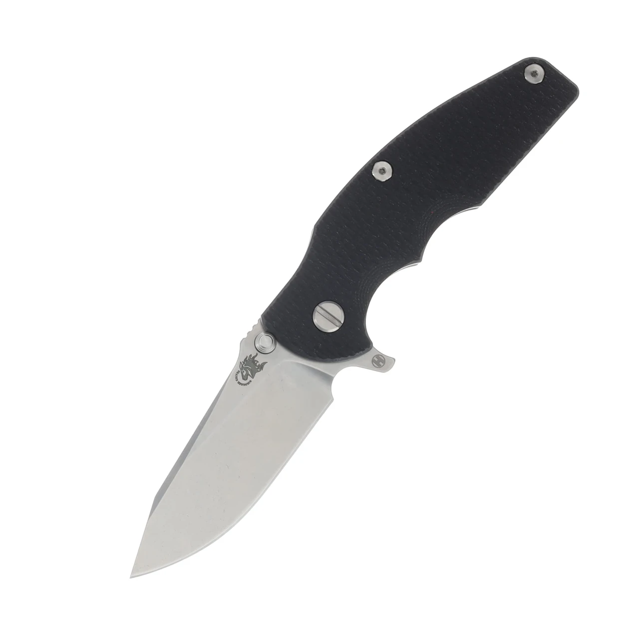 Hinderer Jurassic Magnacut Slicer Black G-10/Stonewash Front, Open
