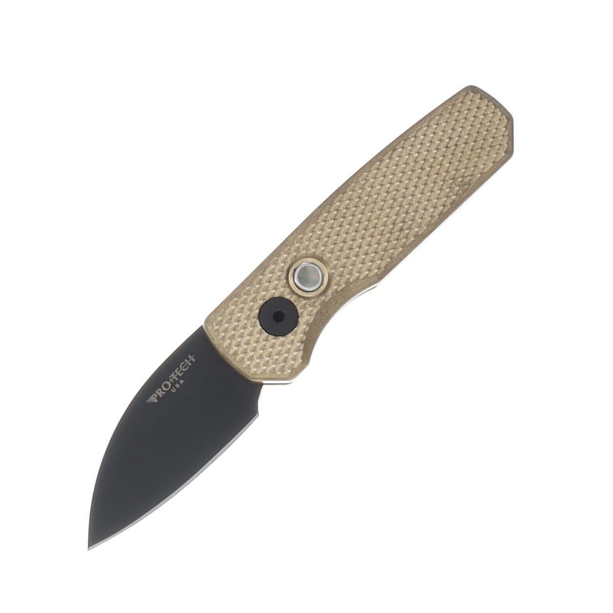 Pro Tech Auto Runt 5 AI Bronze Textured Handle With DLC Black Magnacut Wharncliffe Blade AUPTR5313