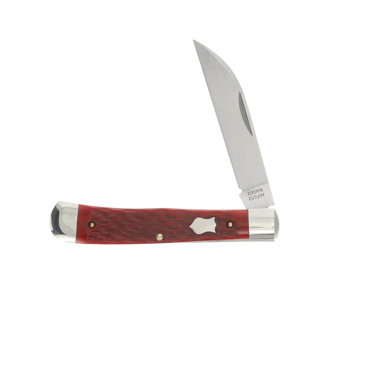 Cooper Cutlery Red Jigged Bone 1- Blade Wharncliffe Trapper CC5119RJB-W