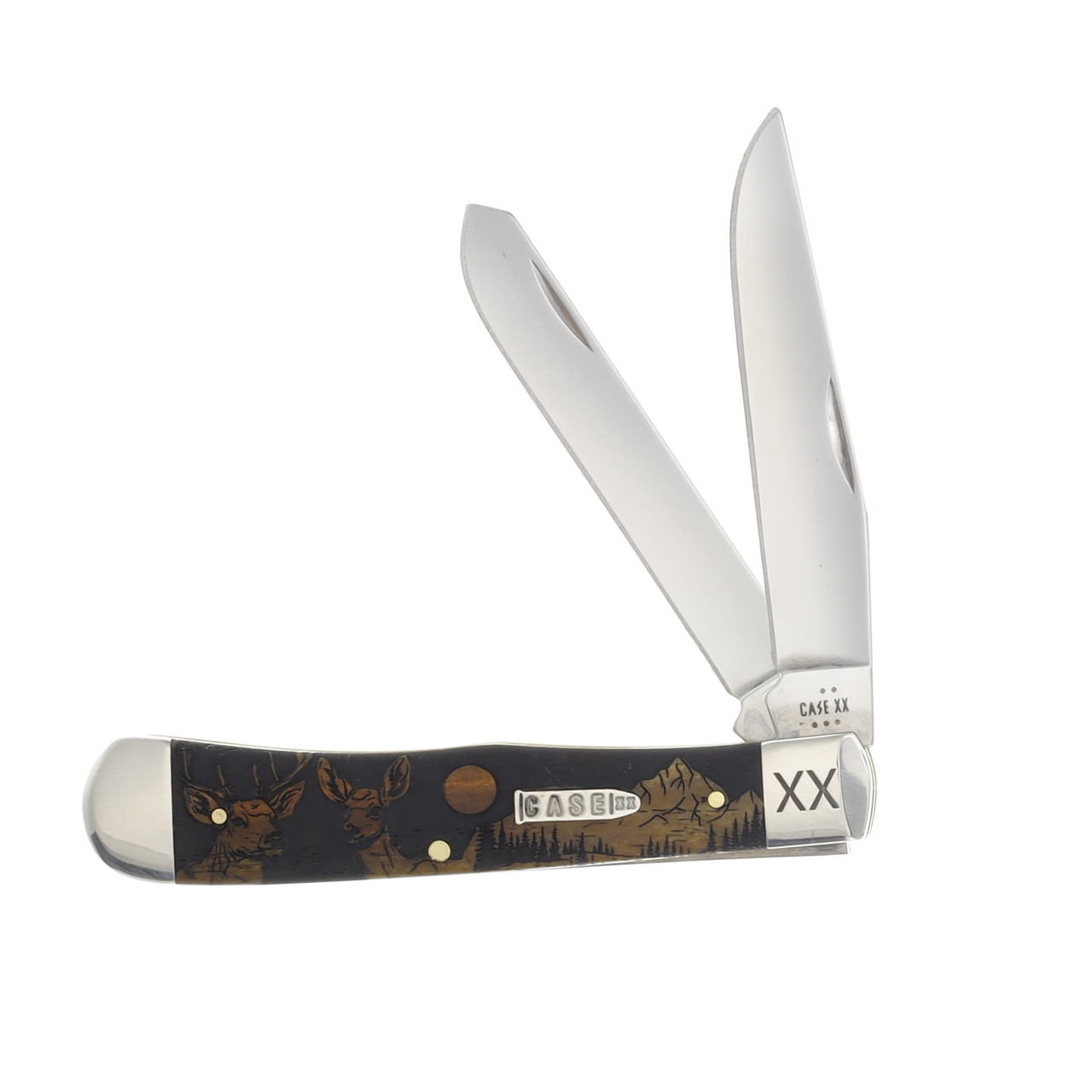 Case " The Rut" Trapper Smooth Antique Bone Bullet Shield