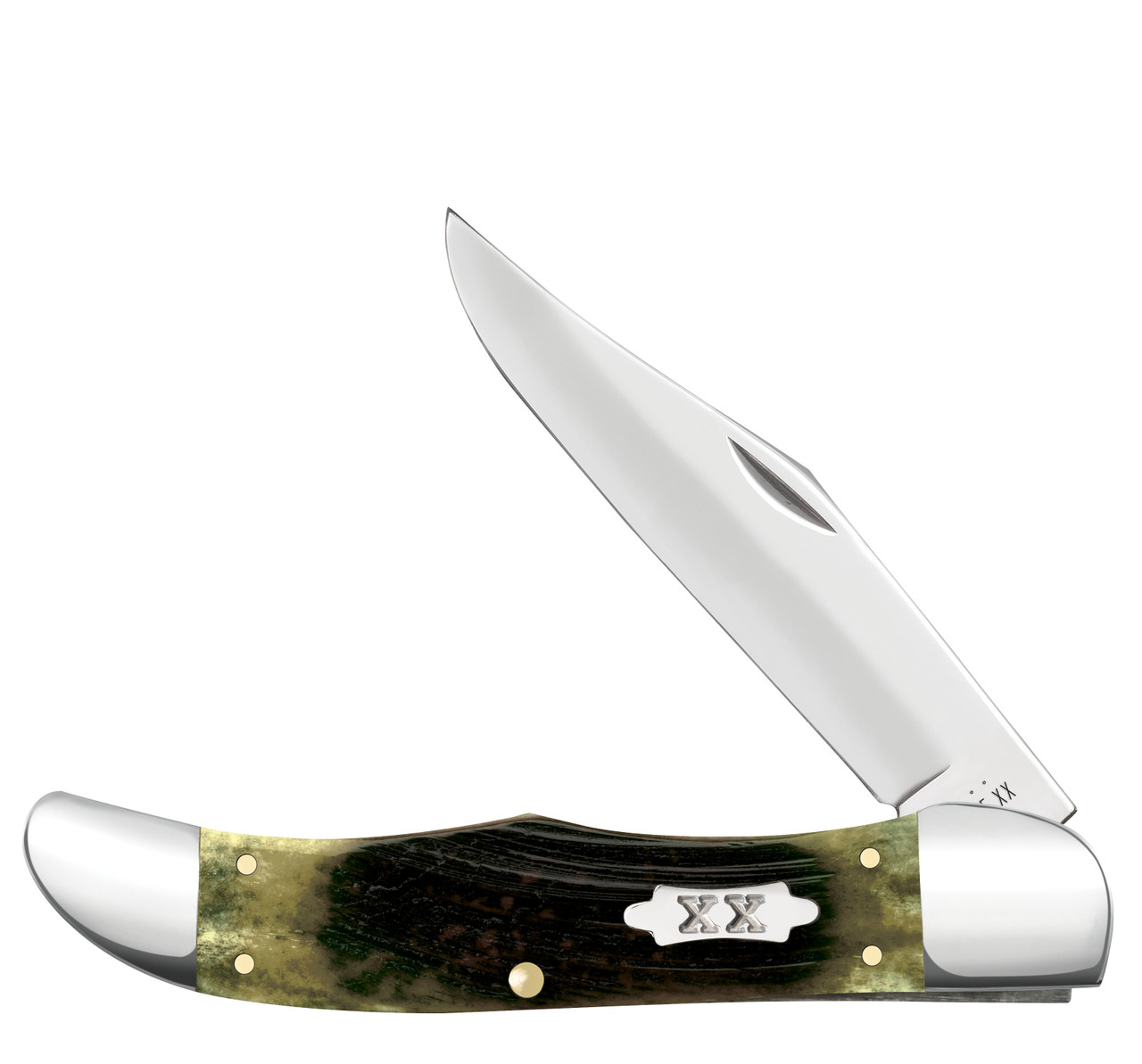 Case XX Olive Green Sawcut Jigged Bone Clip Point Folding