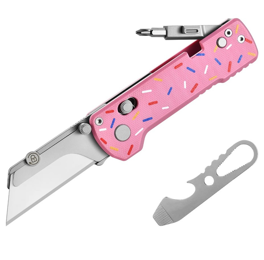 OKNIFE U1 Pro Multitool Folding Utility Knife With Screwdriver Doughnut G10 Handle U1PRODOUGHNUT