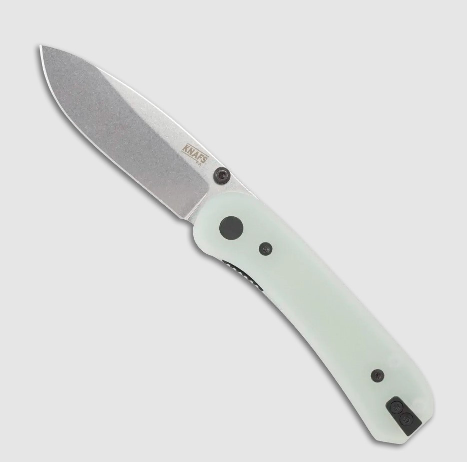 Knafs Lander 1 Folding Knife Stonewash D2/Natural G-10 Open Front